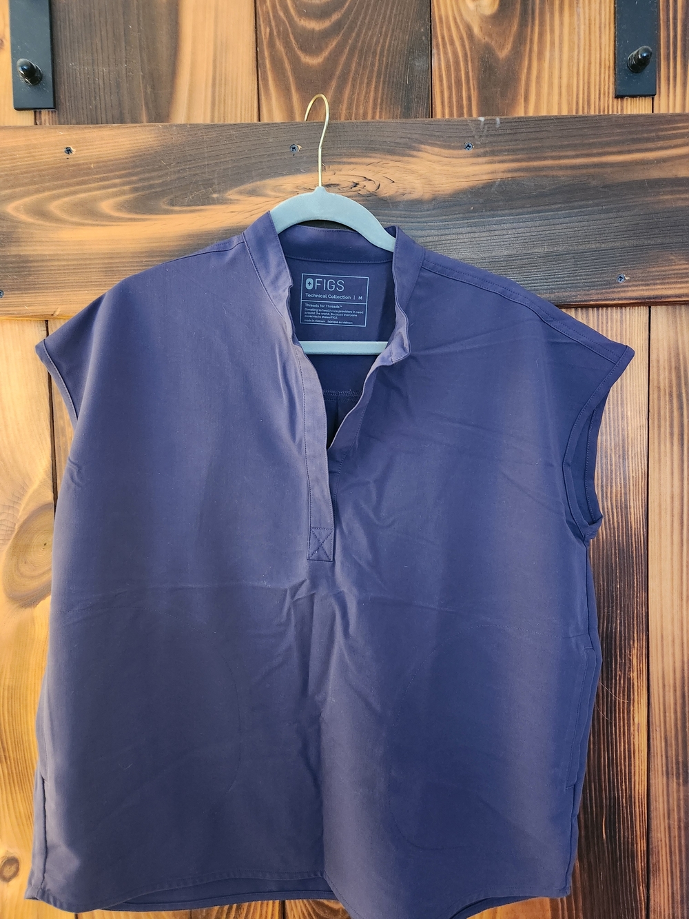 FIGS Plum Short Cap Sleeve Scrub Top